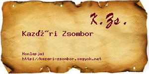 Kazári Zsombor névjegykártya